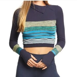 Free People (fp movement), Mountain Mama Layering Striped Crop Top, Size‎ XS